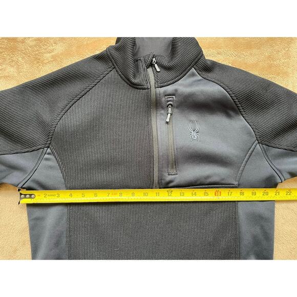 Spyder Black‎ Quarter Zip Sweater Jacket Knit Fleece Men’s Size Medium - Picture 5 of 6
